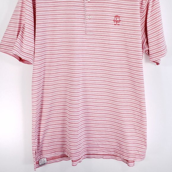Peter Millar Polo Shirt Men's Medium Multicolor Stripes Linville Golf Club Logo - Picture 2 of 9